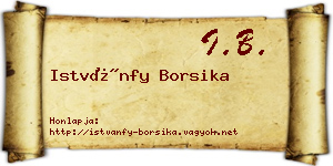Istvánfy Borsika névjegykártya